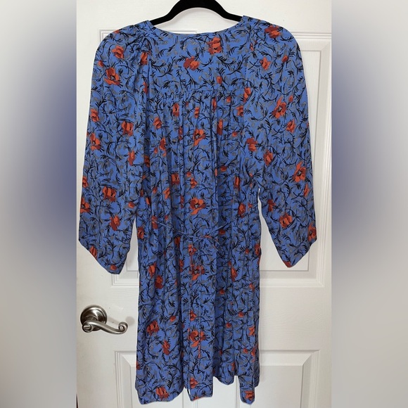 Free People Floral 3/4 Length Dress with Tie Waist Size Small - Picture 2 of 3